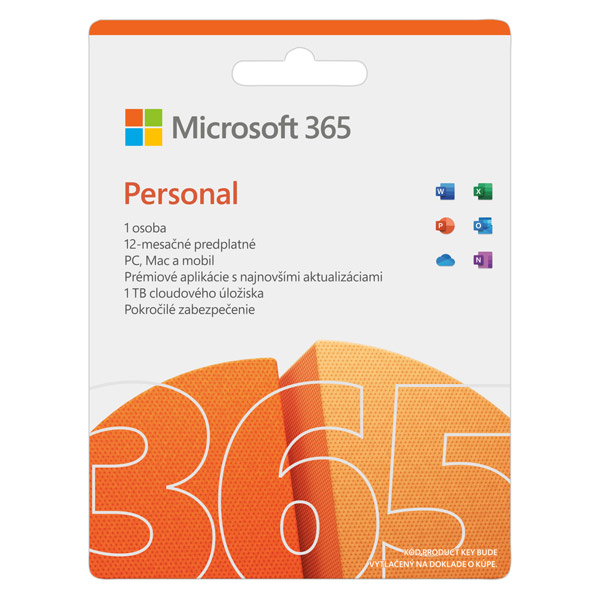 Microsoft 365 Personal - 12 mesiacov - kód dopošleme emailom ESD PC
