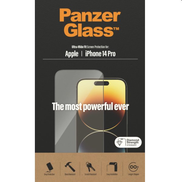 Ochranné sklo PanzerGlass UWF AB pre Apple iPhone 14 Pro, čierne