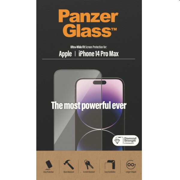 Ochranné sklo PanzerGlass UWF AB pre Apple iPhone 14 Pro Max, čierne Ochranné sklo PanzerGlass UWF AB pre Apple iPhone 14 Pro Max, čierne