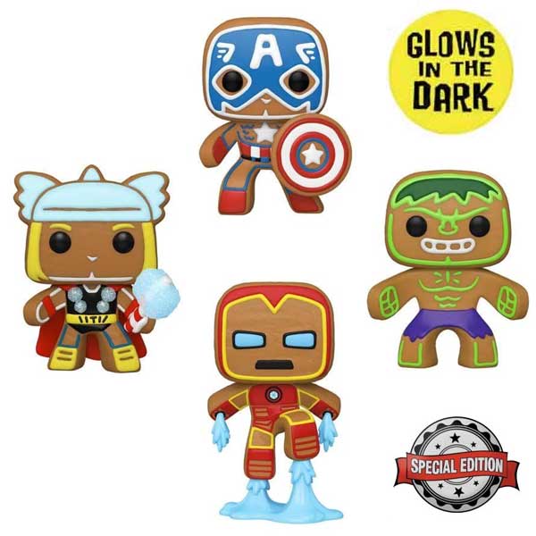 POP! 4 Pack Captain America & Iron Man & Hulk & Thor (Marvel) Special Edition (Glows in The Dark) 4 pack