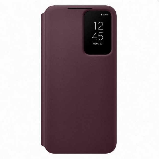 Puzdro Clear View Cover pre Samsung Galaxy S22 Plus, burgundy EF-ZS906CEEGEE