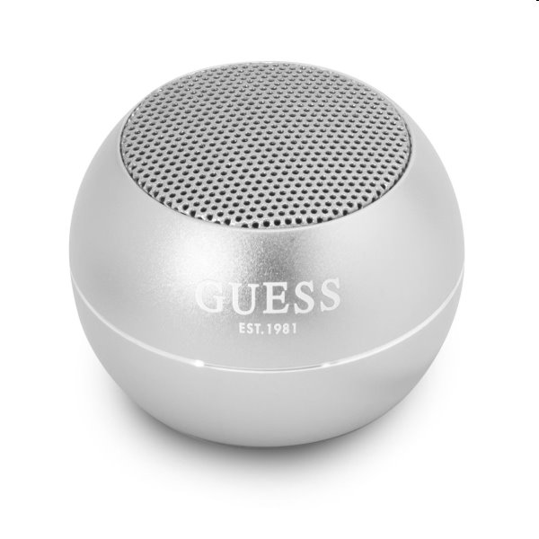 Guess Mini Bluetooth Speaker, strieborný