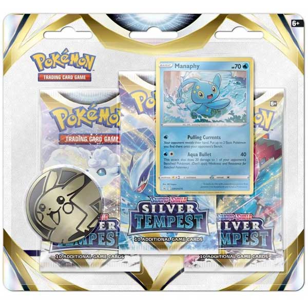 Kartová hra Pokémon TCG Sword & Shield 12 Sliver Tempest 3 pack Blister Manaphy (Pokémon)