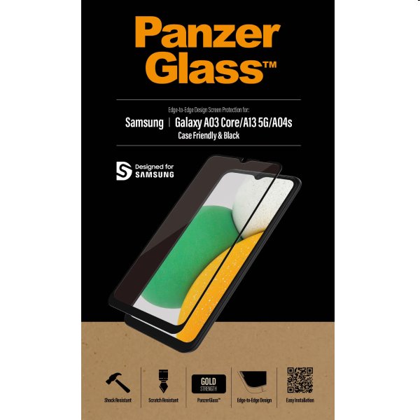 Ochranné temperované sklo PanzerGlass Case Friendly pre Samsung Galaxy A04s/A03 Core/A13 5G, čierne 7283