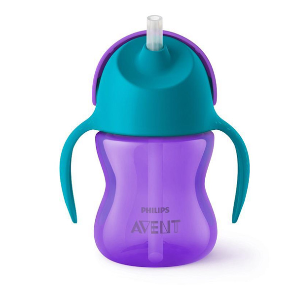 Avent hrnček so slamkou fialový 200ml