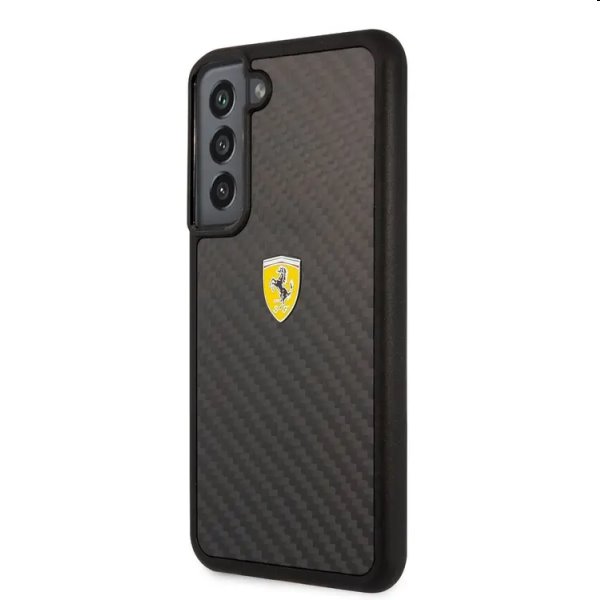 Zadný kryt Ferrari Real Carbon pre Samsung Galaxy S22 Plus, čierna