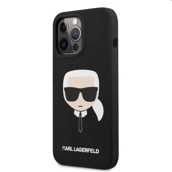 Zadný kryt Karl Lagerfeld Liquid Silicone Karl Head for Apple iPhone 13 Pro Max, čierna
