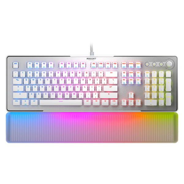 ROCCAT Vulcan II Max, Herná klávesnica Red Switch, RGB LED, US layout, biela