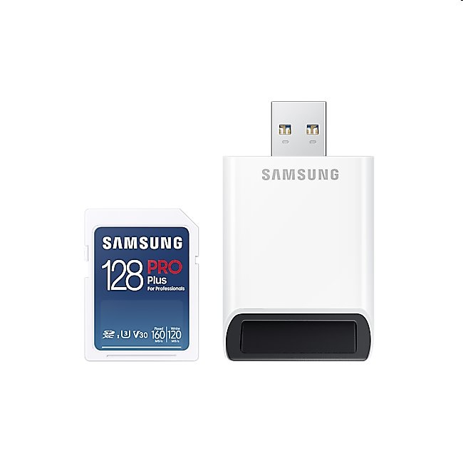 Samsung PRO Plus SDXC 128GB + USB adaptér Samsung PRO Plus SDXC 128GB + USB adaptér