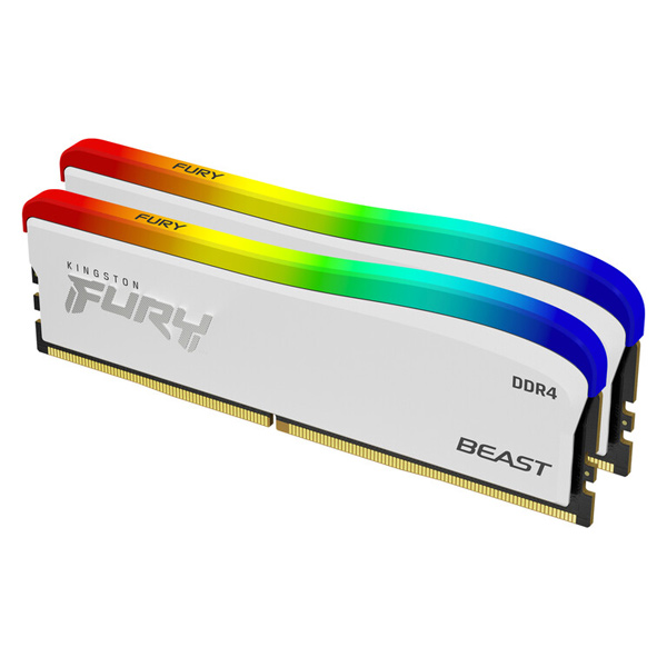 E-shop Kingston Pamäťová sada Fury Beast White DDR4 16 GB 3200 MHz CL16 2x8 GB RGB, biela KF432C16BWAK216