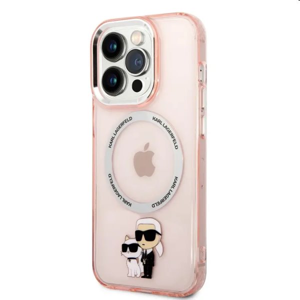 Puzdro Karl Lagerfeld MagSafe IML Karl and Choupette NFT pre Apple iPhone 14 Pro, ružové