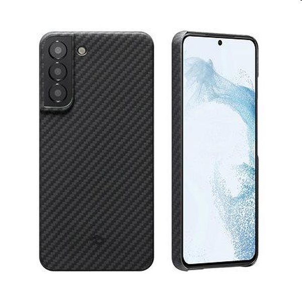 Puzdro Pitaka MagEZ z aramidových vlákien pre Galaxy S22, čierne/šedé