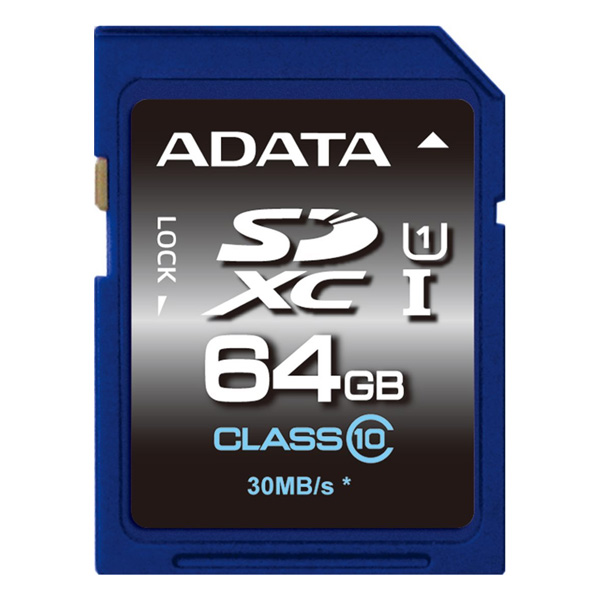 E-shop ADATA SDXC 64 GB UHS-I Premier Class 10 ASDX64GUICL10-R