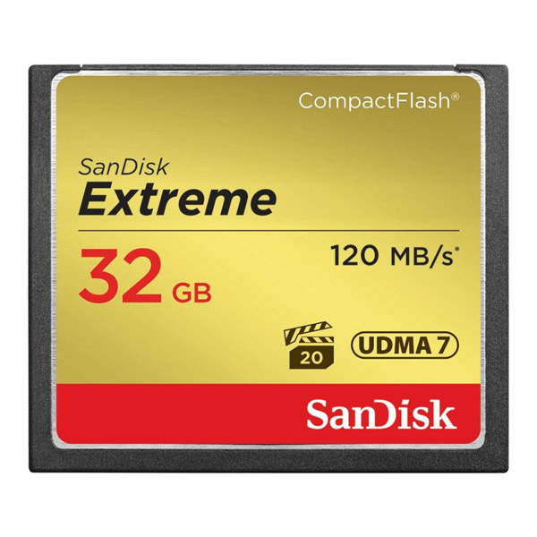 SanDisk Compact Flash 32GB Extreme (R:120/W:85 MB/s) UDMA7