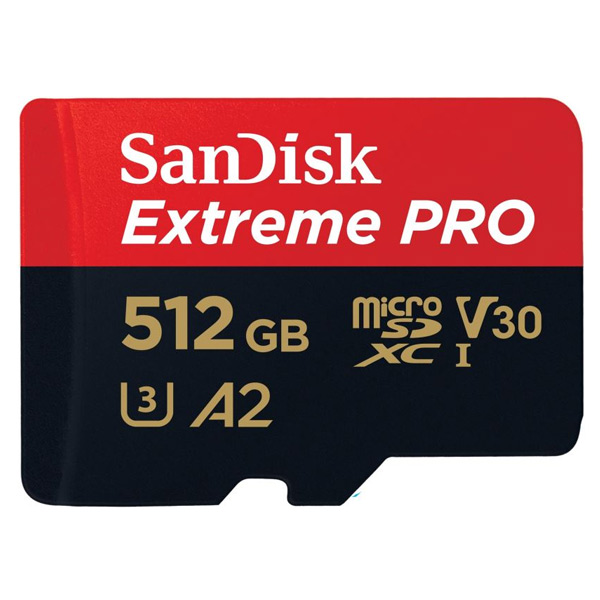 SanDisk Extreme PRO microSDXC 512GB 200MB/s s adaptérom