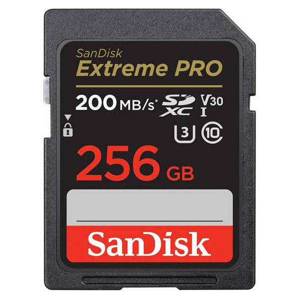 SanDisk Extreme PRO SDXC 256 GB 200 MBs V30 UHS-I SDSDXXD-256G-GN4IN