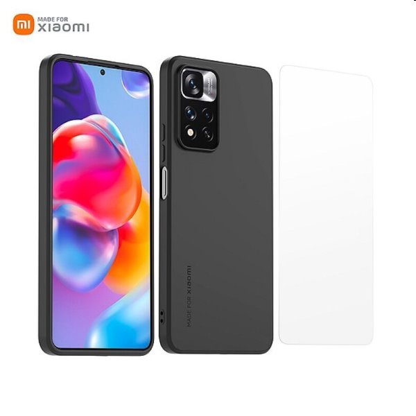 Zadný kryt a ochranné sklo Made for Xiaomi TPU pre Xiaomi Redmi Note 11 Pro+ 5G, čierna