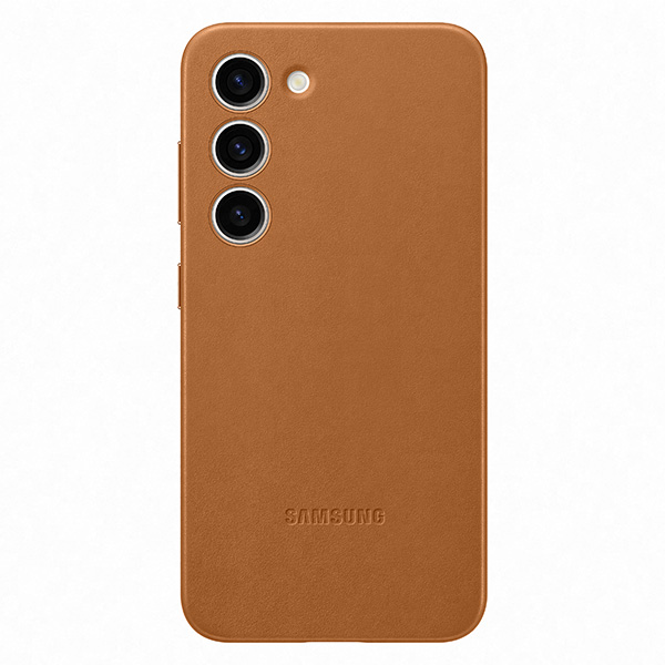 Puzdro Leather Cover pre Samsung S23, camel