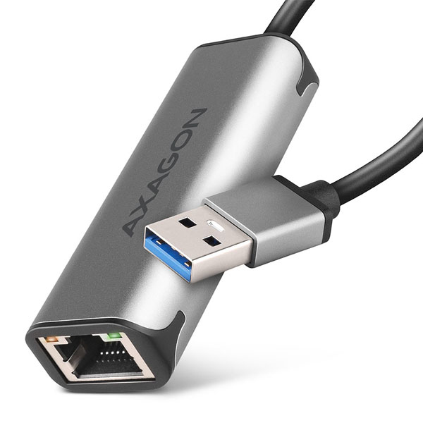 E-shop AXAGON ADE-25R Type-A USB3.2 Gen 1 - 2.5 gigabitový Ethernet 1010010002500 adaptér, titánová sivá ADE-25R