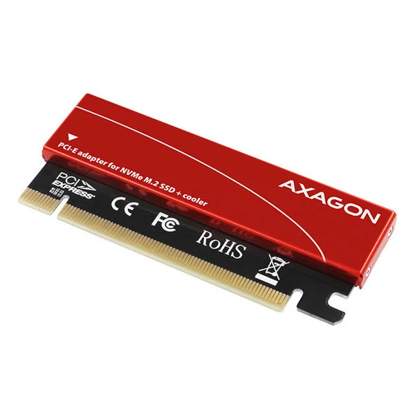 AXAGON PCEM2-S PCI-E 3.0 16x - M.2 SSD NVMe, do 80 mm SSD, low profile, cooler PCEM2-S