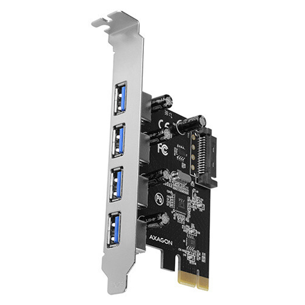 AXAGON PCEU-430VL PCIe adaptér 4x USB3.0 UASP VIA