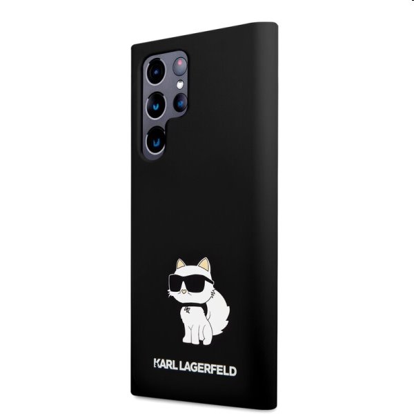 Zadný kryt Karl Lagerfeld Liquid Silicone Choupette NFT pre Samsung Galaxy S23 Ultra, čierna