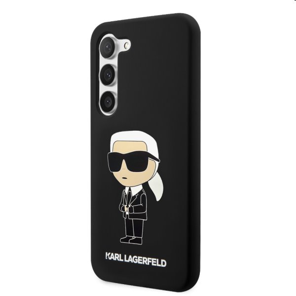 Puzdro Karl Lagerfeld Liquid Silicone Ikonik NFT pre Samsung Galaxy S23, čierne