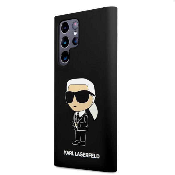 Zadný kryt Karl Lagerfeld Liquid Silicone Ikonik NFT pre Samsung Galaxy S23 Ultra, čierna