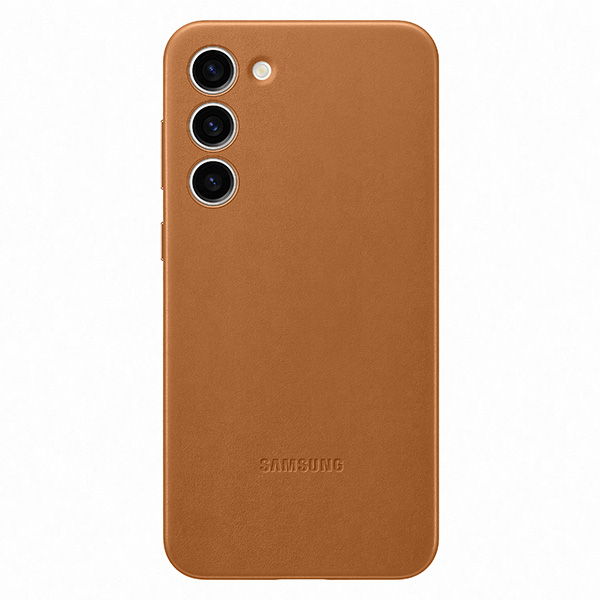 Puzdro Leather Cover pre Samsung S23 Plus, camel