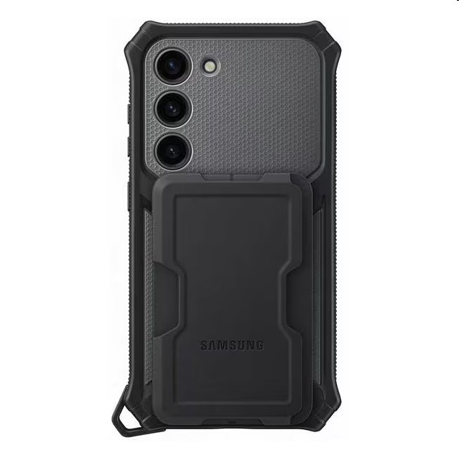 Zadný kryt Rugged Gadget pre Samsung Galaxy S23 Plus, titan (s odnímateľným úchytom)