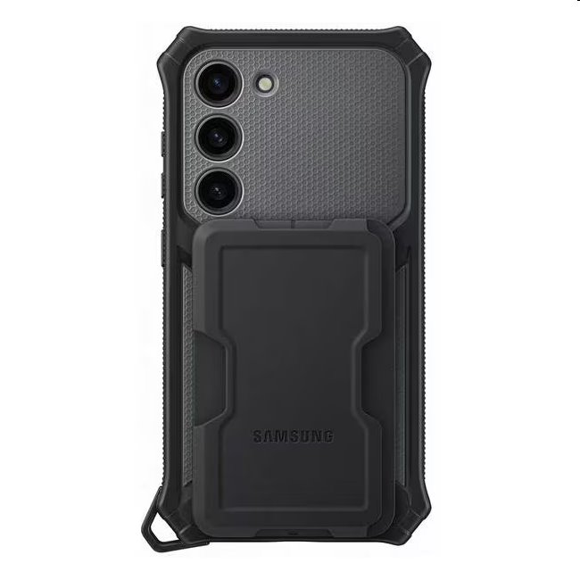 Puzdro Rugged Gadget pre Samsung Galaxy S23, titan (s odnímateľným úchytom)