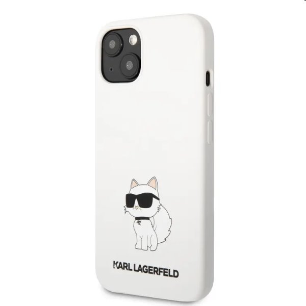 Zadný kryt Karl Lagerfeld Liquid Silicone Choupette NFT pre Apple iPhone 13, biele 57983112396