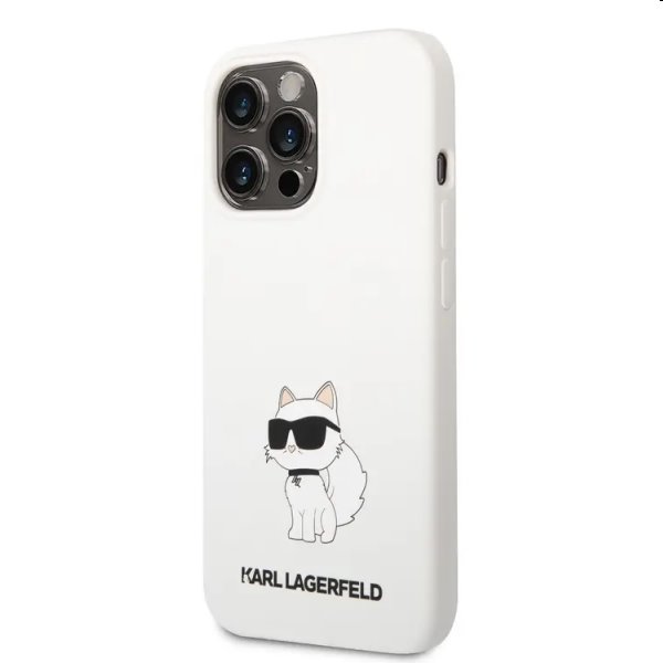 Zadný kryt Karl Lagerfeld Liquid Silicone Choupette NFT pre Apple iPhone 13 Pro, biele 57983112397
