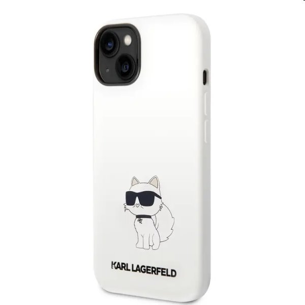 Zadný kryt Karl Lagerfeld Liquid Silicone Choupette NFT pre Apple iPhone 14 Plus, biela