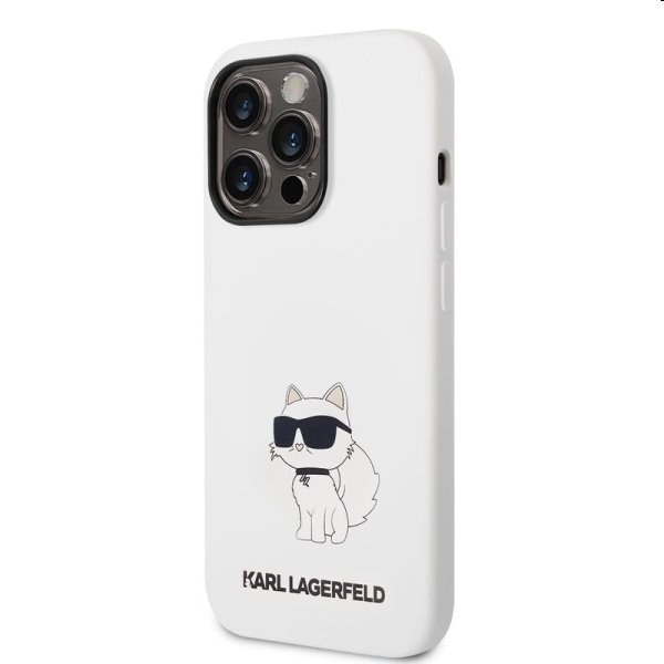 Zadný kryt Karl Lagerfeld Liquid Silicone Choupette NFT pre Apple iPhone 14 Pro, biele 57983112401