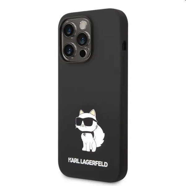 Zadný kryt Karl Lagerfeld Liquid Silicone Choupette NFT pre Apple iPhone 14 Pro, čierna