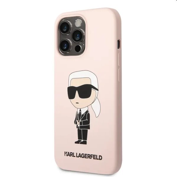 Zadný kryt Karl Lagerfeld Liquid Silicone Ikonik NFT pre Apple iPhone 13 Pro Max, ružová