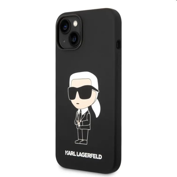 Zadný kryt Karl Lagerfeld Liquid Silicone Ikonik NFT pre Apple iPhone 14 Plus, čierna