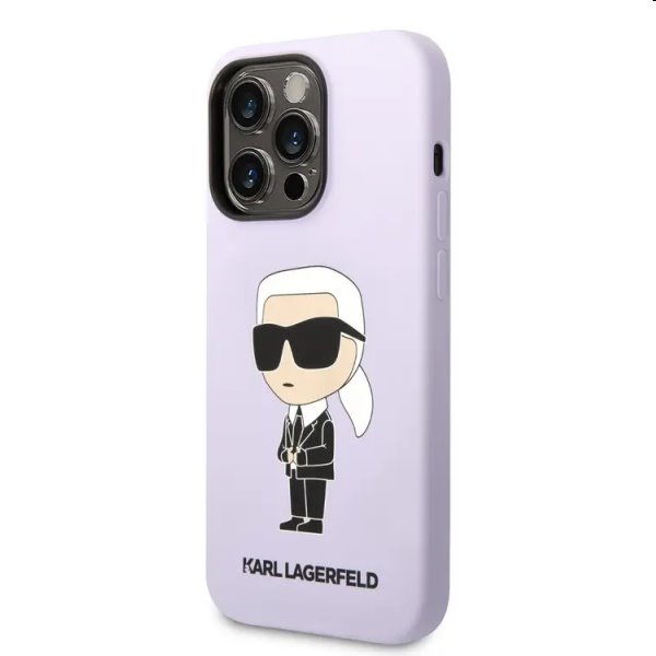 Zadný kryt Karl Lagerfeld Liquid Silicone Ikonik NFT pre Apple iPhone 14 Pro, fialové