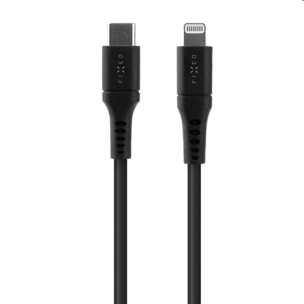 E-shop FIXED Dátový a nabíjací kábel USB-CLightning MFI, PD, 0,5 m, čierny FIXDLS-CL05-BK