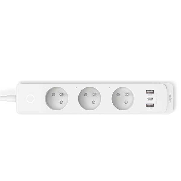 Chytrá zásuvka TP-Link Tapo P300 3x french socket, 2x USB, 1x USB C, regulace 230V přes IP, Cloud, WiFi