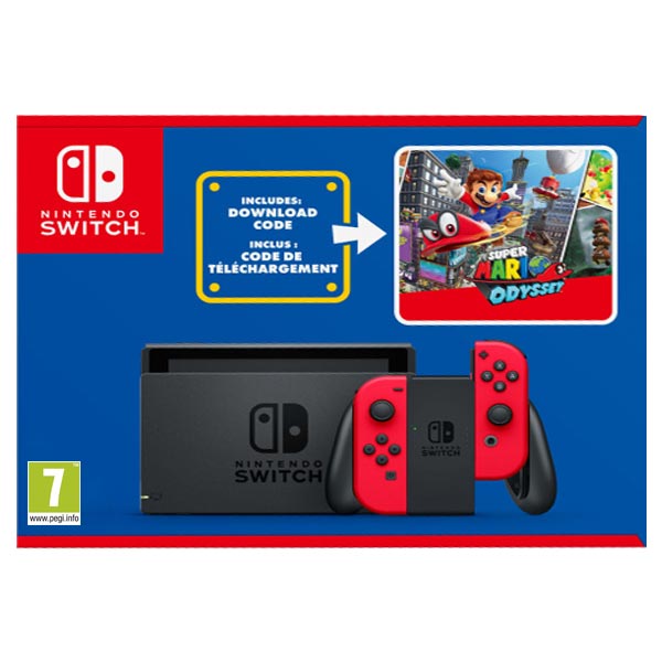 Nintendo Switch Red + Super Mario Odyssey