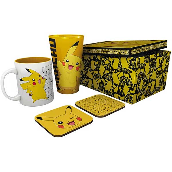 Set Glass Mug Coasters Pikachu (Pokemon) GFB0077