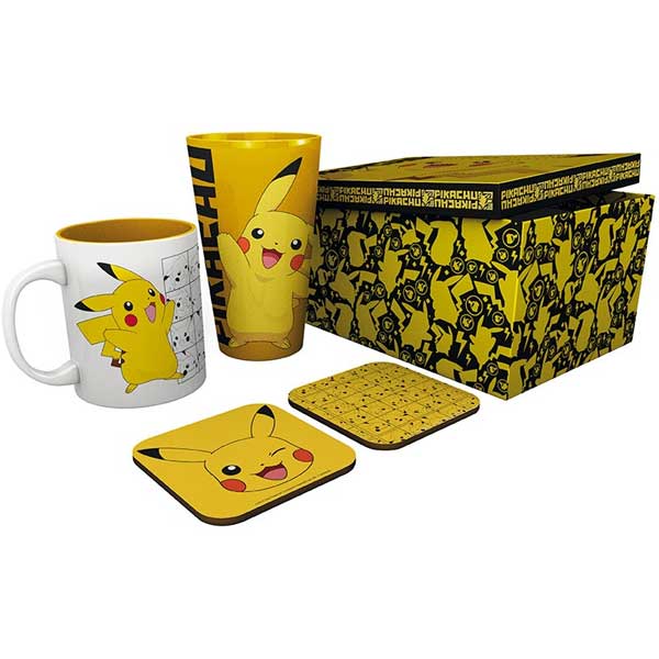 Set Glass Mug Coasters Pikachu (Pokemon)