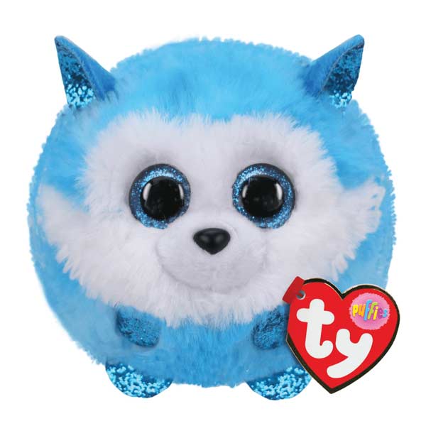 TY Puffies modrý pes husky Prince, 8 cm TY_42513