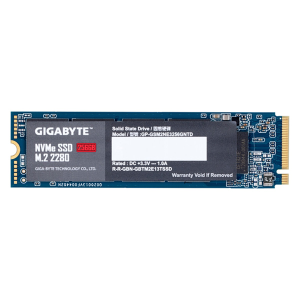 GIGABYTE 256 GB NVMe SSD disk, M.2, (1700 MB/s, 1100 MB/s)