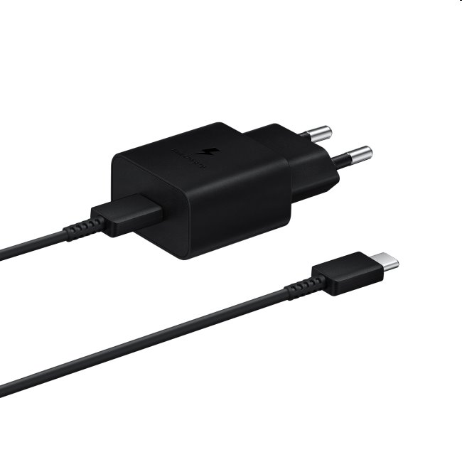 Samsung Travel Adapter 15W w/ USB-C cable, black - OPENBOX (Rozbalený tovar s plnou zárukou)