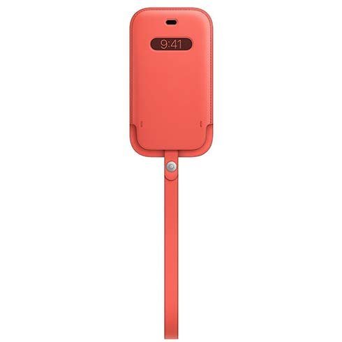 Apple iPhone 12 mini Leather Sleeve with MagSafe, pink citrus - OPENBOX (Rozbalený tovar s plnou zárukou)