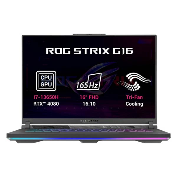 ASUS ROG Strix G16, i7-13650HX 16 GB 512 GB, SSD 16" WUXGA IPS RTX4080 Win11H, Eclipse Grey G614JZ-N3001W