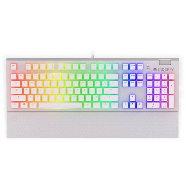 ENDORFY herná klávesnica Omnis OWH Pudd.Kailh RD RGB USB red switch drôtová mechanická US layout biela RGB EY5A036